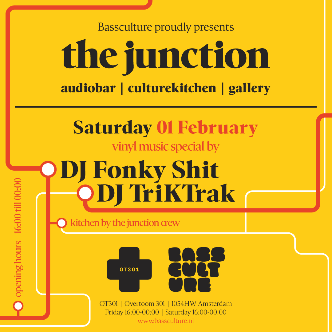 The Junction audiobar Amsterdam @ OT301 by Bassculture, line up 01 february 2025.