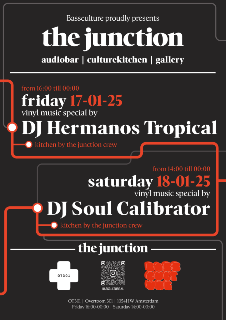 The Junction audiobar Amsterdam @ OT301 by Bassculture, line up 17 & 18 january 2025.