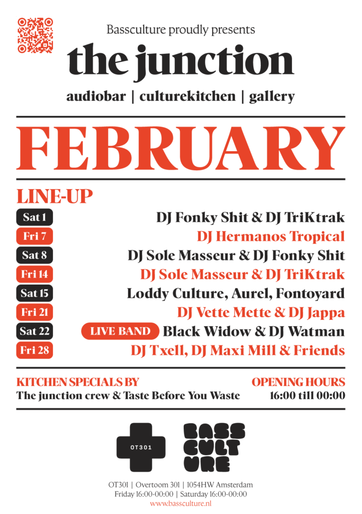 Bassculture presents audiobar the junction, Line-Up February 2025.