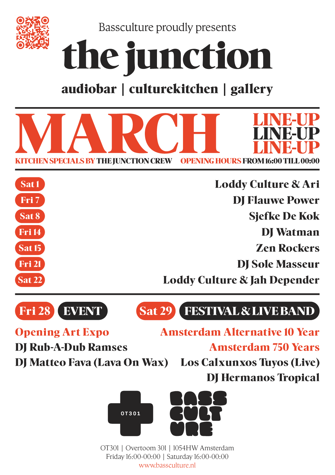 Bassculture presents audiobar the junction, Line-Up March 2025.