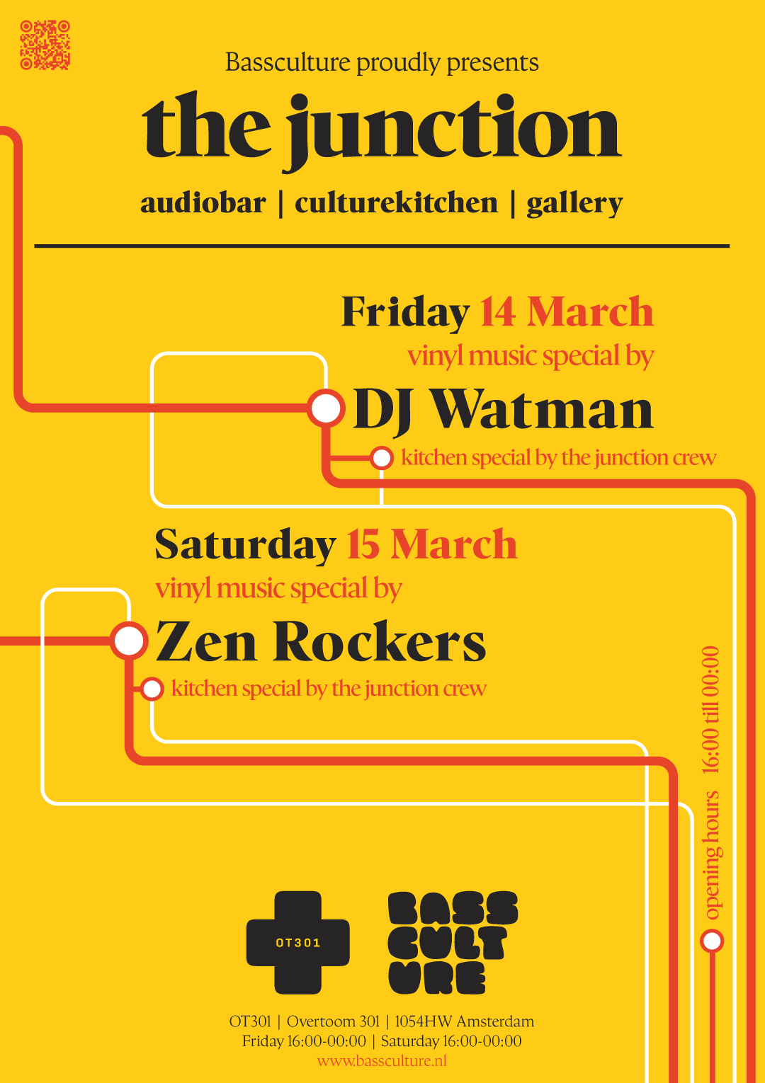 The Junction audiobar Amsterdam @ OT301 by Bassculture, line up 14 march & 15 march 2025.